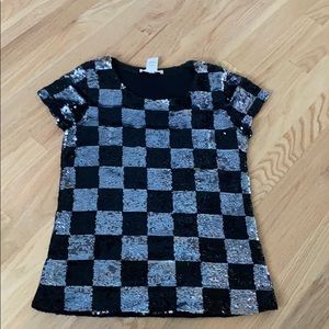 Checkered sequin Alice + Olivia top